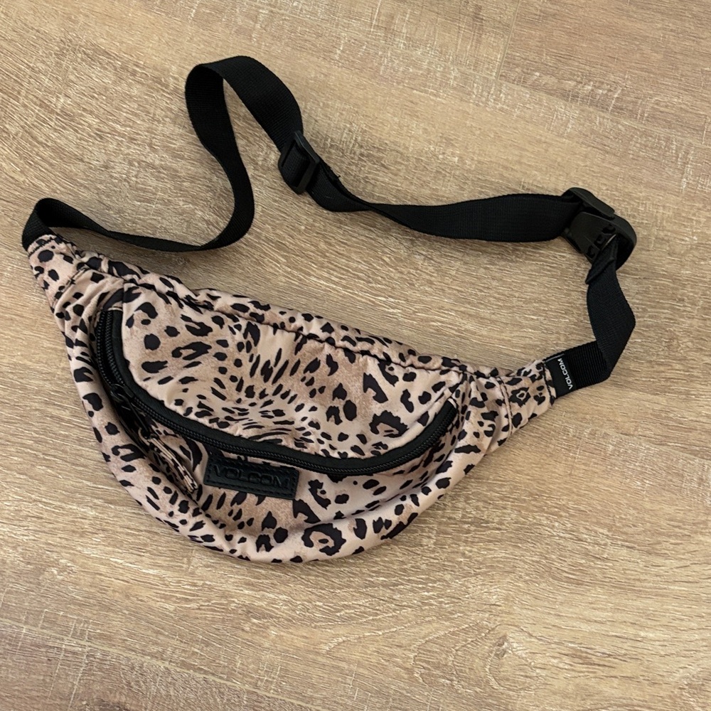Volcom Tan and Black Animal Print Waist Bag